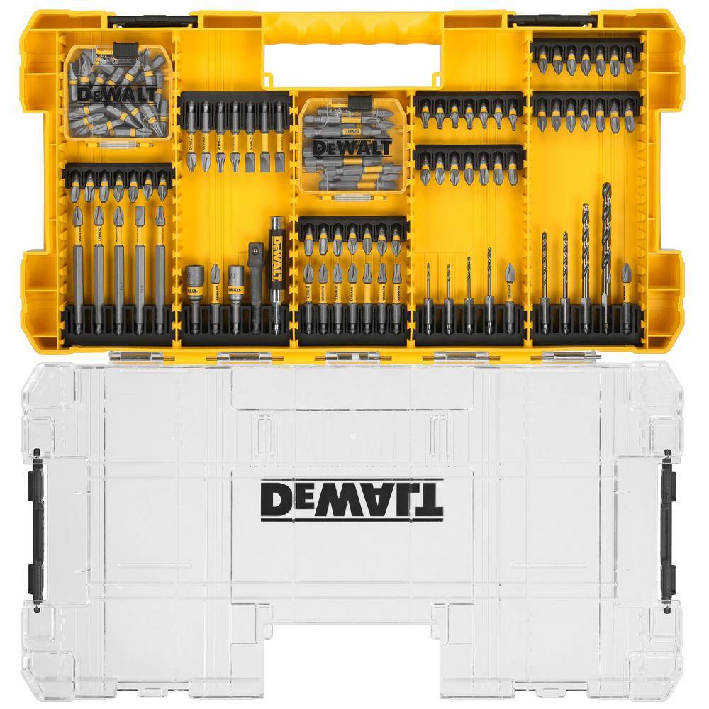 DW Maxfit 14 in. Black and Gold Impact Ready Metal Drill and Steel Screwdriving Bit Set (120-Piece) DWAMF120SET