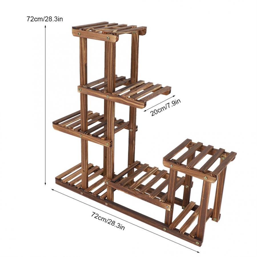 Tiered Modern Plant Stand for Outdoor and Indoor | 5-Tier Solid Wood Stand Display Shelf