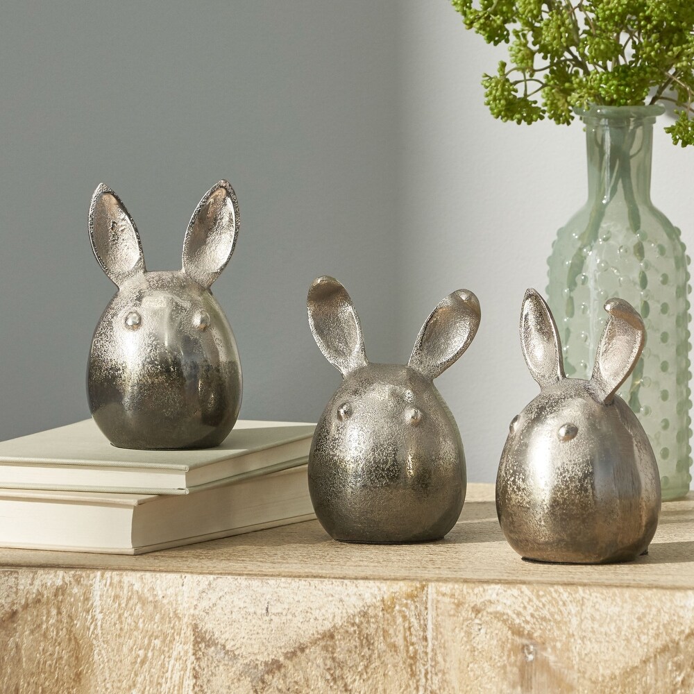 Derwent Indoor Aluminum Handcrafted Bunny Figurines by Christopher Knight Home   3.25\