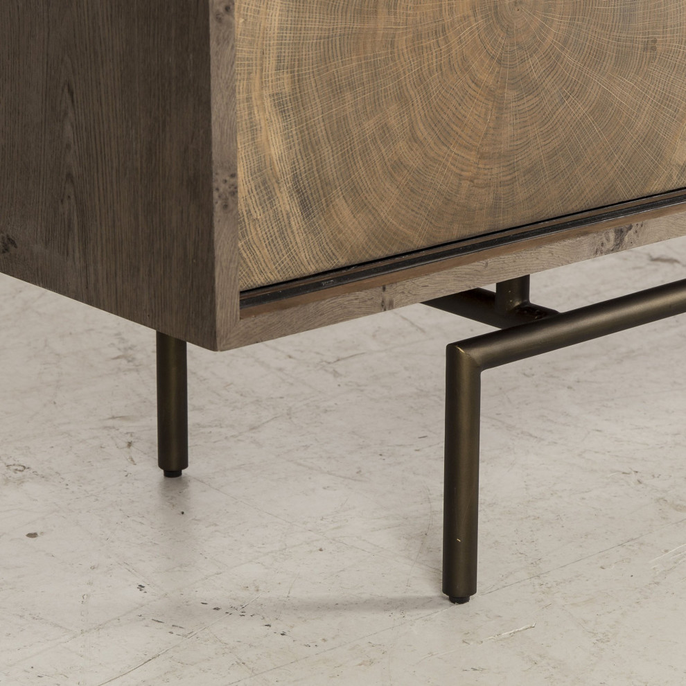 Mannie Media Console Table   Industrial   Entertainment Centers And Tv Stands   by Peachtree Fine Furniture  Houzz