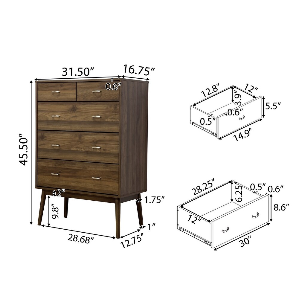 Curtisian 3 Piece 5 Drawer Dresser and Nightstand Bedroom Set by Christopher Knight Home