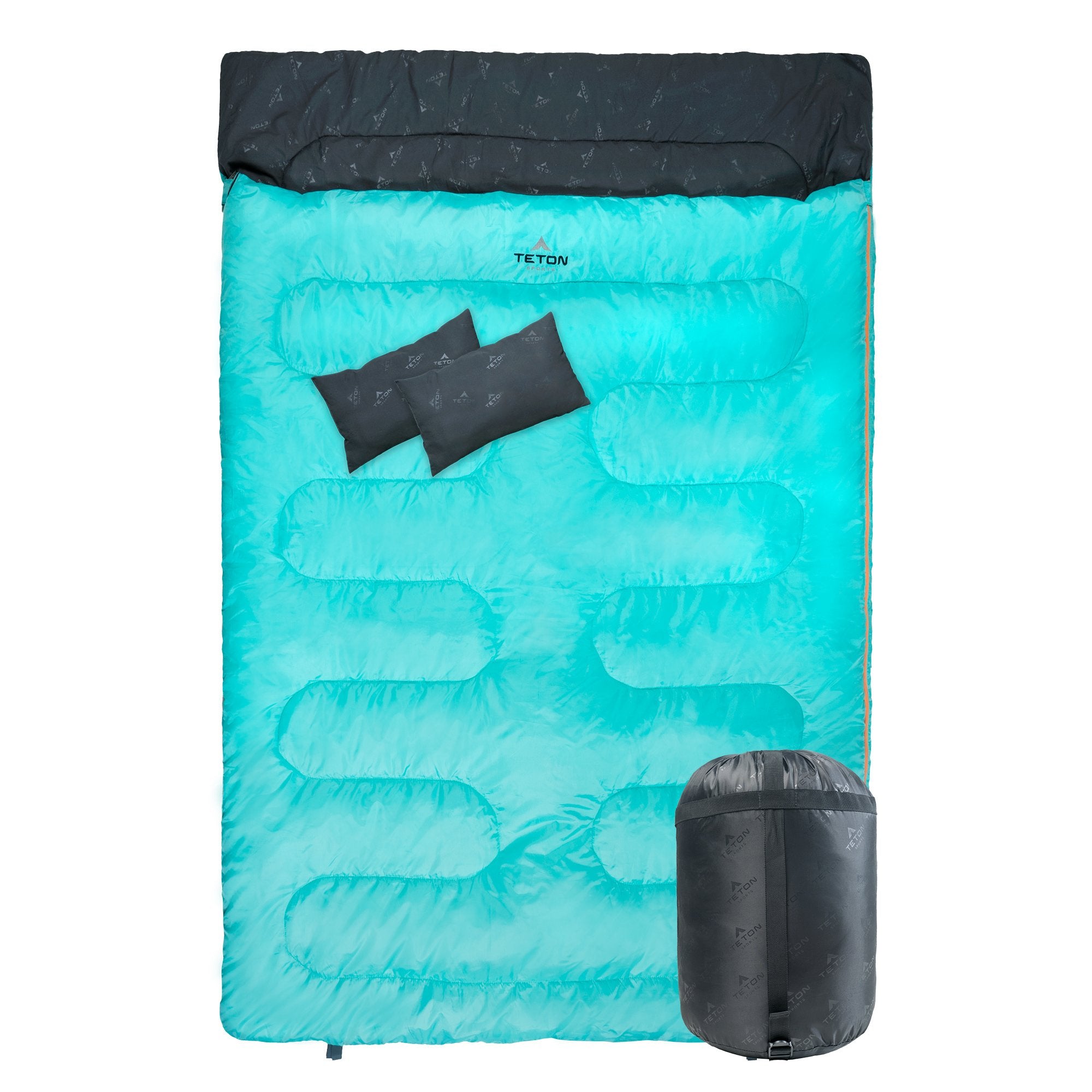 TETON Sports Cascade Double Sleeping Bag for Adults, Lightweight, Great for Family Camping