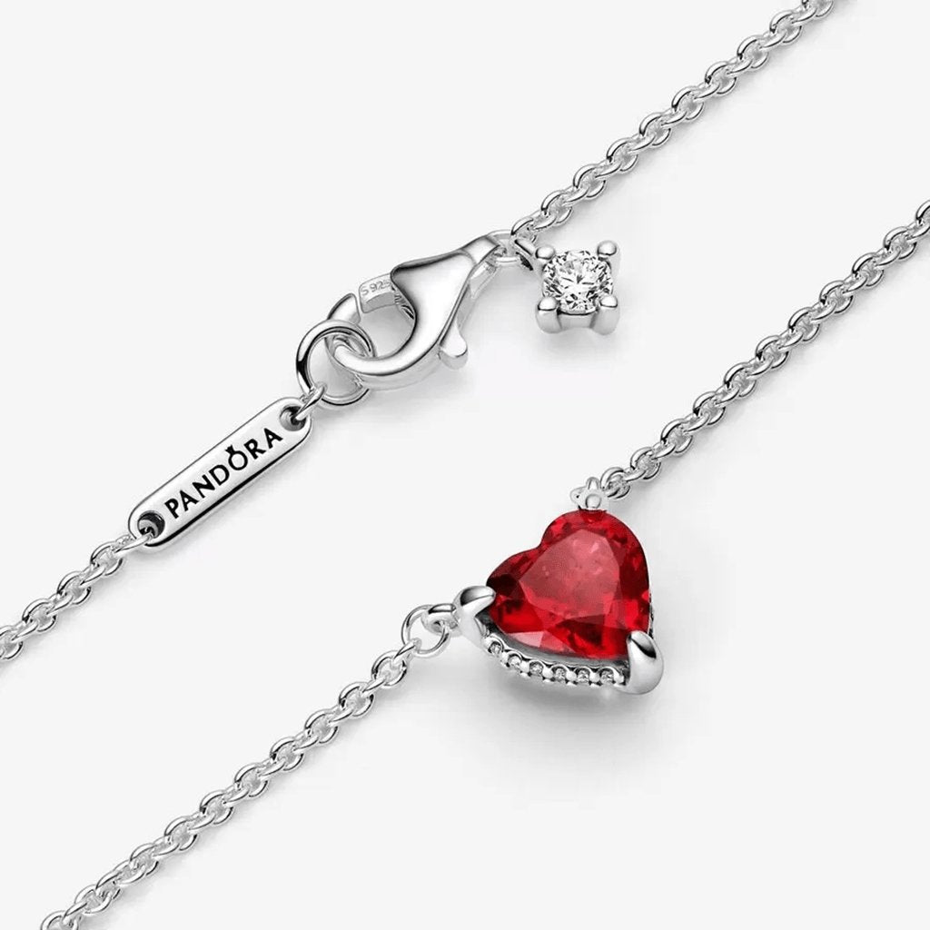 PANDORA  Sparkling Heart Halo Pendant Collier Necklace (17.7