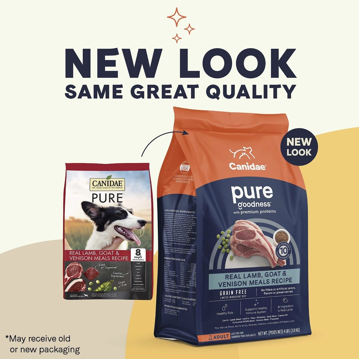 CANIDAE Grain-Free PURE Limited Ingredient Lamb， Goat and Venison Meals Recipe Dry Dog Food