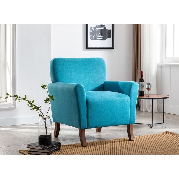 Porthos Home Inia Accent Chair， Fabric， Flared Armrests， Wooden Legs