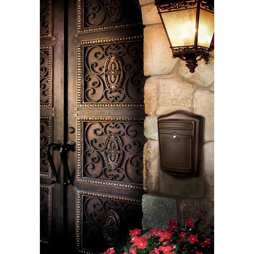 Architectural Mailboxes Maison Rubbed Bronze Medium Aluminum Locking Wall Mount Mailbox 2540RZ-10