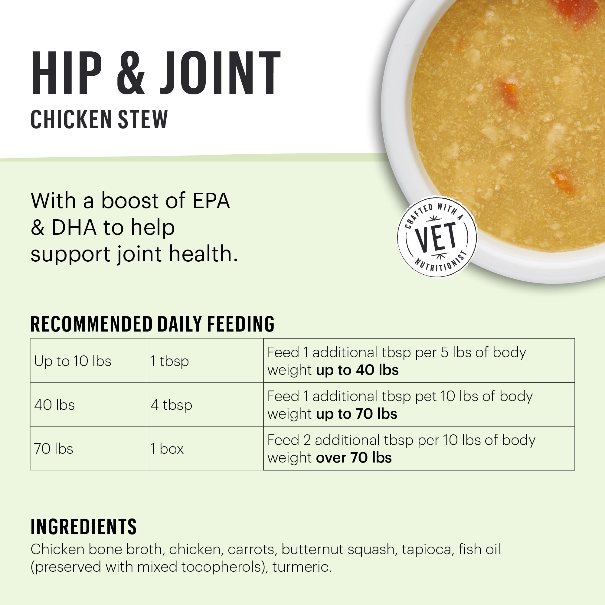 The Honest Kitchen Hip  Joint Pour Overs Chicken Stew Wet Dog Food， 5.5 oz.， Case of 12