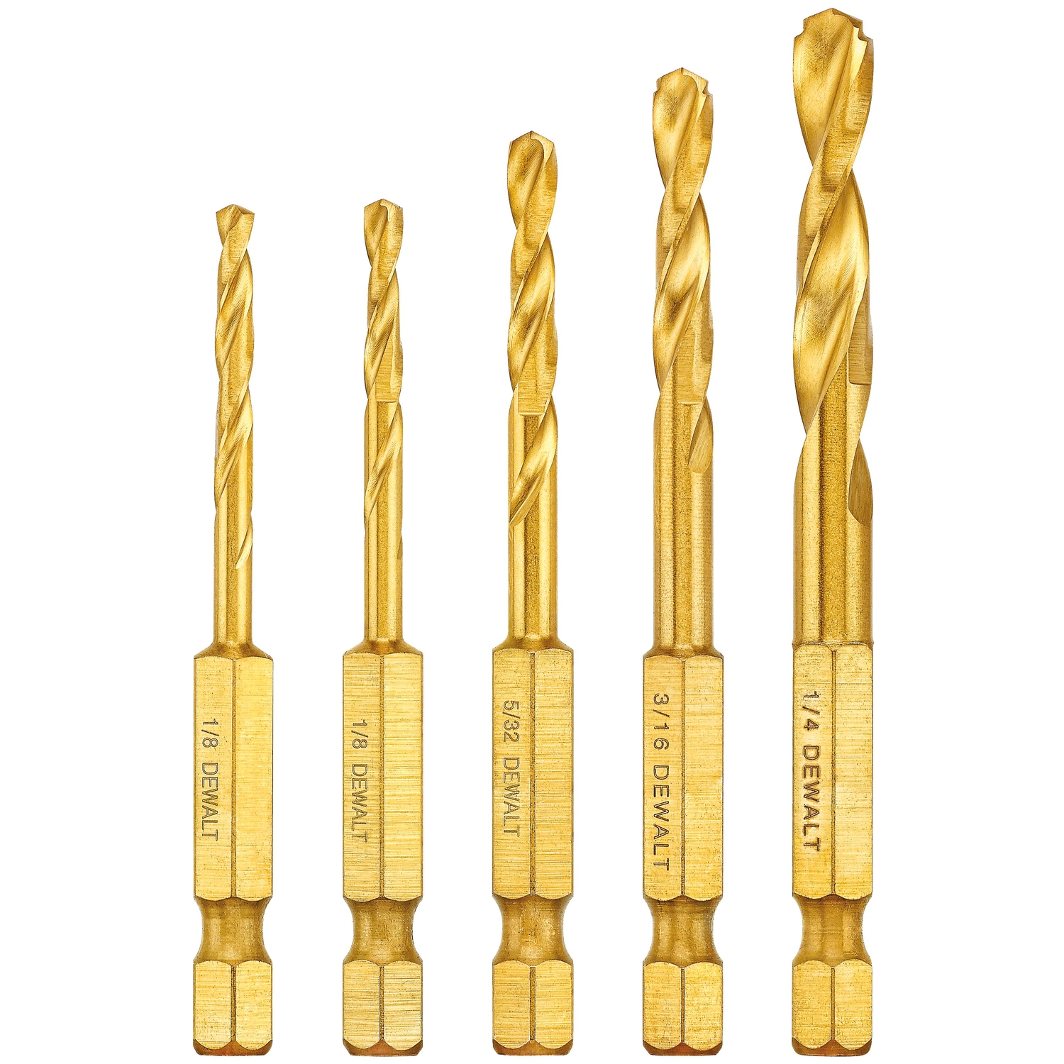 DW Titanium Impact Ready Drill Bit Set 5 pc