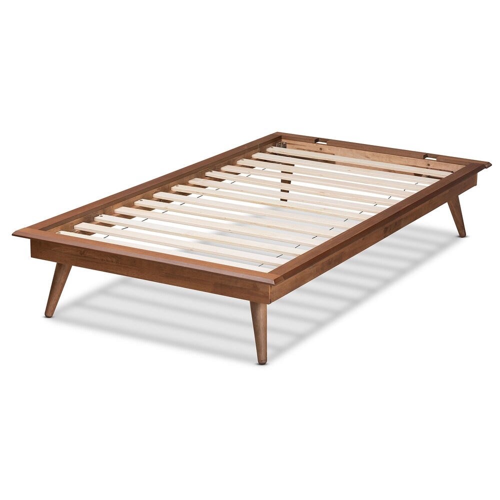 Karine Walnut Brown Finished Wood Twin Size Platform Bed Frame