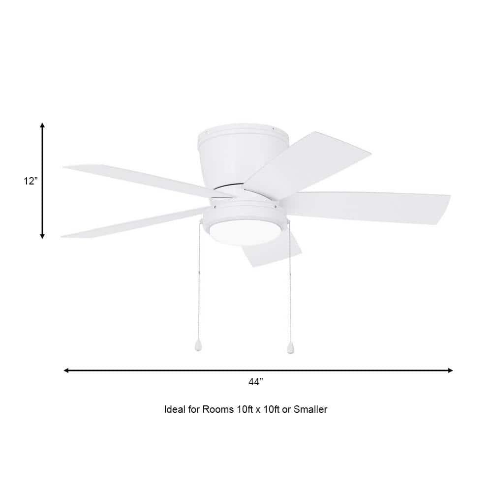 Home Decorators Collection Arleigh 44 in LED Outdoor White Ceiling Fan with Light