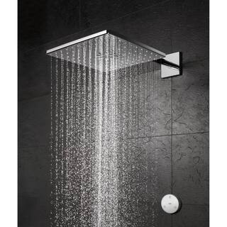 GROHE Rain shower Smartconnect 310 2-Spray with 1.75 GPM 12 in. Wall Mount Fixed Shower Head with Remote in StarLight Chrome 26645000