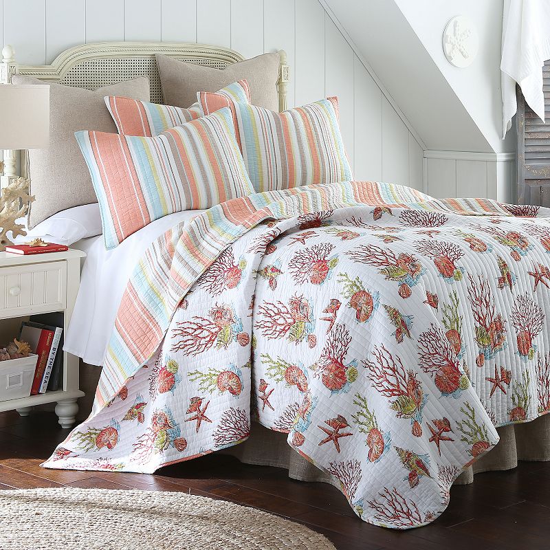 Levtex Home Brighton Coral Quilt Set