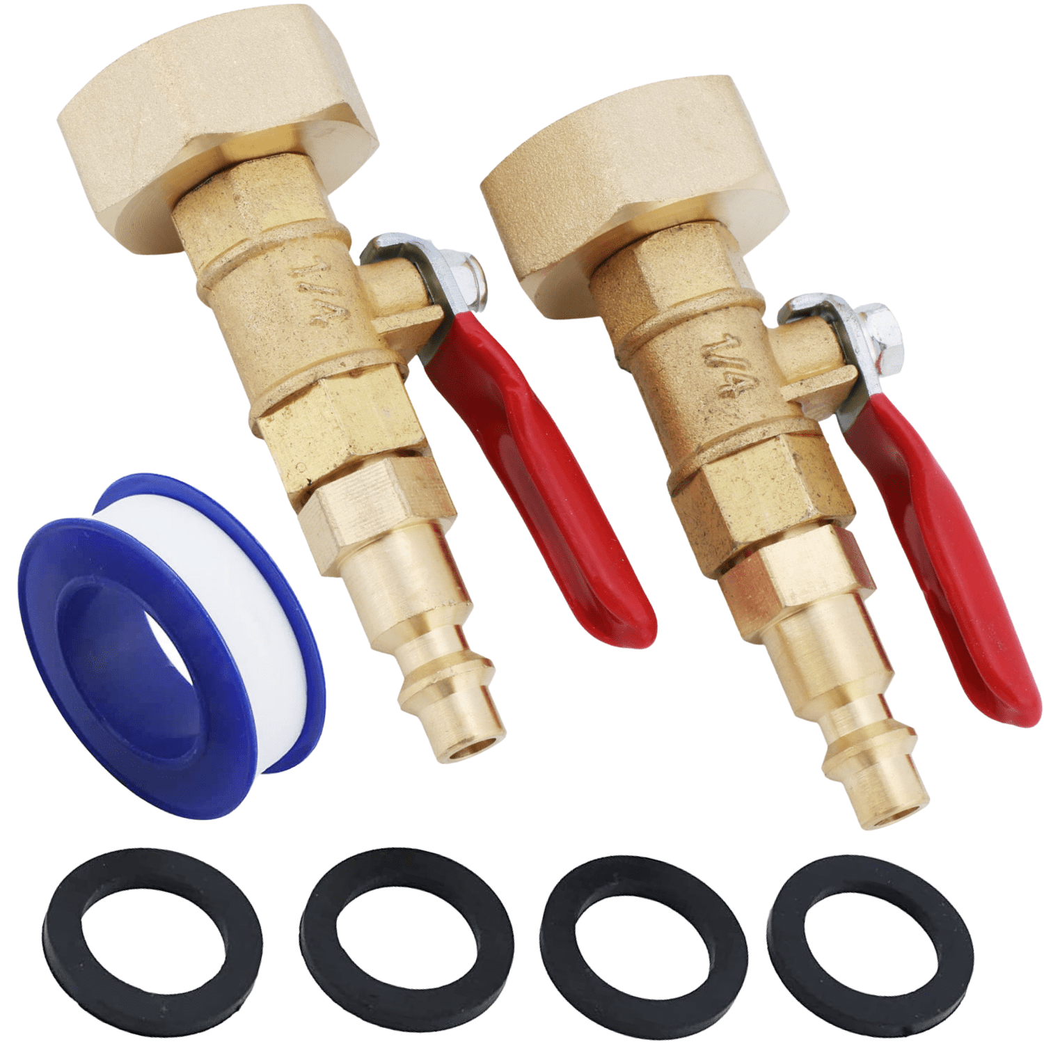 U.S. Solid 2pcs Winterize Brass Adapters RV Winterize Blowout Adapter Kit With 1/4