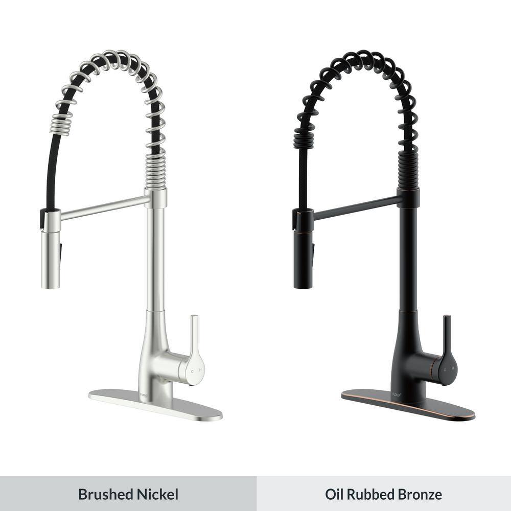 FLOW Classic Series Single-Handle Pull-Down Spring Neck Sprayer Kitchen Faucet in Oil Rubbed Bronze ClassSpring-ORB