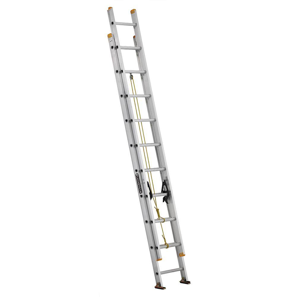 Louisville Ladder 20 ft. Aluminum Extension Ladder with 250 lbs. Load Capacity Type I Duty Rating AE3220