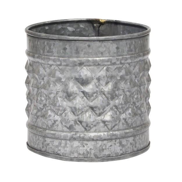 Antique Textured Galvanized Metal Container Gray Stonebriar Collection