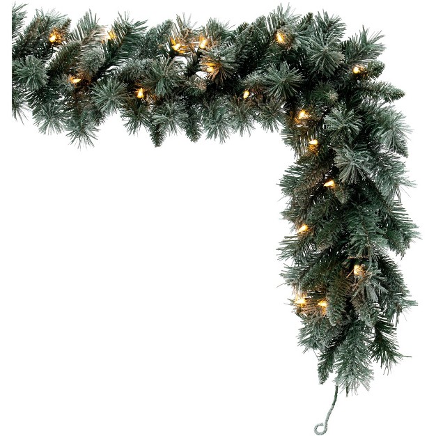 Frosted Mixed Pine Garland Clear Incandescent Mini Lights