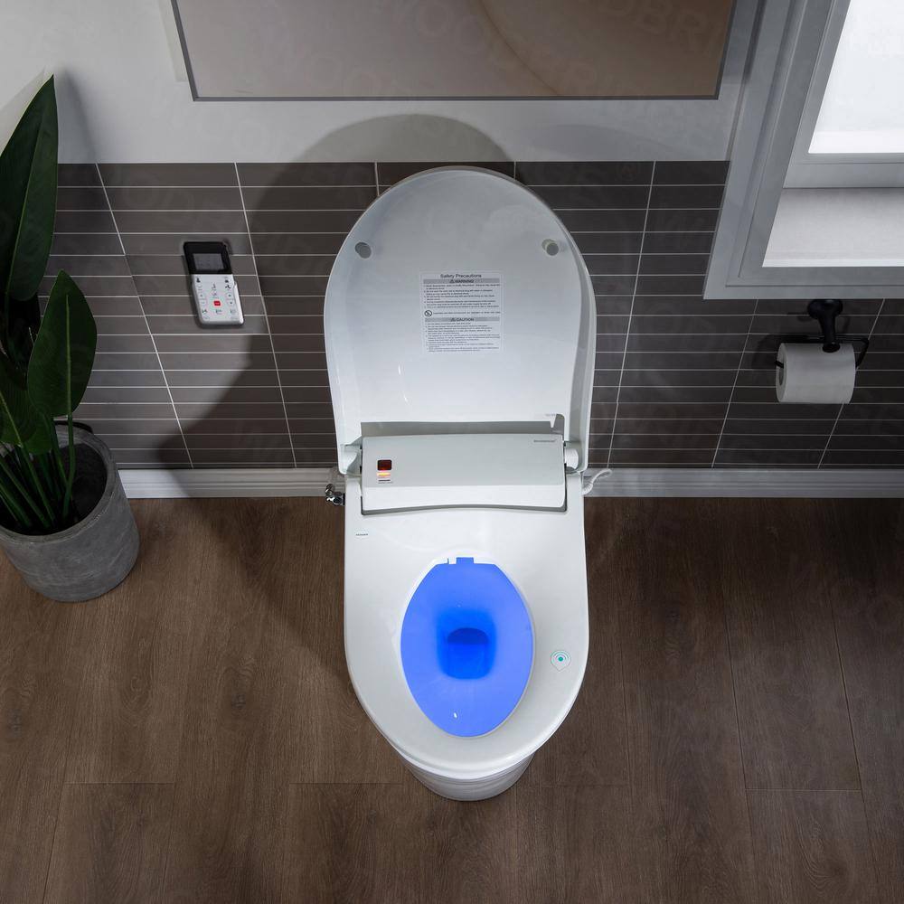 WOODBRIDGE Marsala 1-Piece 1.0 GPF1.6 GPF Dual Flush Elongated Toilet with Advance Smart Bidet Toilet in White HT0040