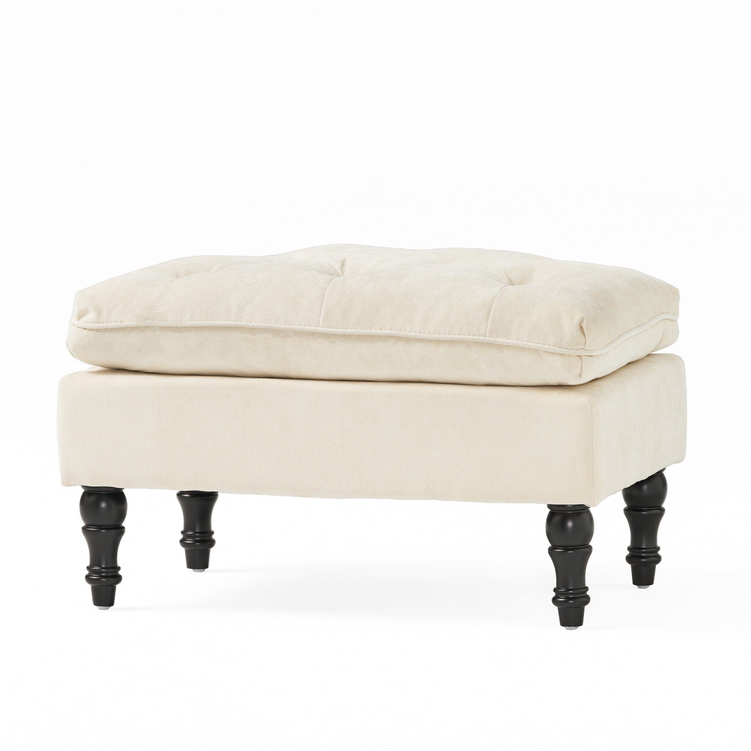 Cordoba Button Tufted Velvet Ottoman Footstool