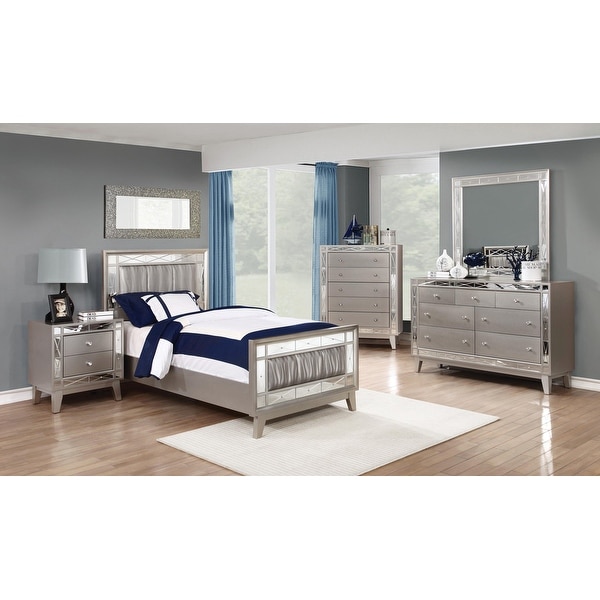 Pressley Contemporary Metallic 5-piece Bedroom Set - - 33988023