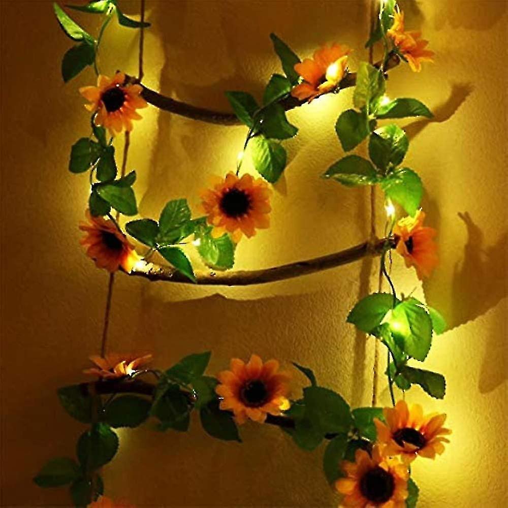 Light Garland Artificial Plants Roses Led String Light Green Leaf Ivy Hanging Garden Yard Lighting 2