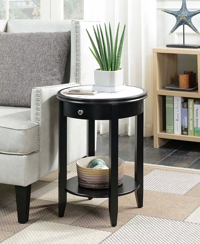 Convenience Concepts American Heritage Baldwin 1 Drawer End Table with Shelf