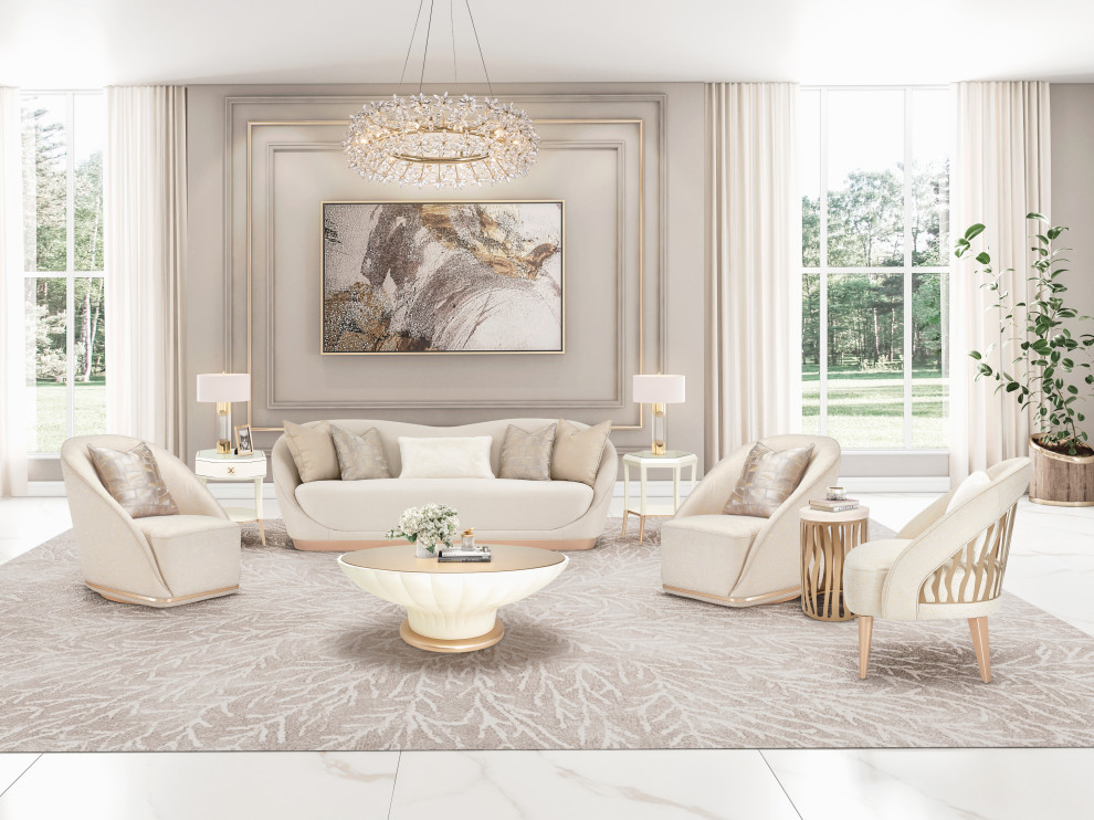 La Rachelle Swivel Chair   Gold Rush/Champagne   Contemporary   Armchairs And Accent Chairs   by HedgeApple  Houzz