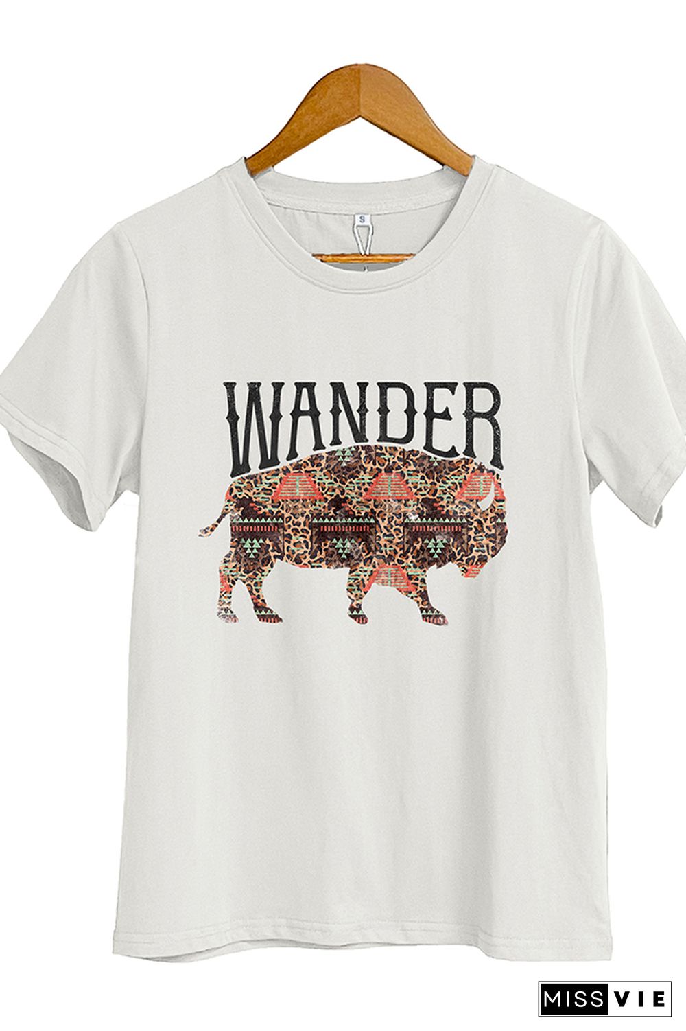 Wander Buffalo Southwestern Print Short Sleeve Graphic Tee Wholesale