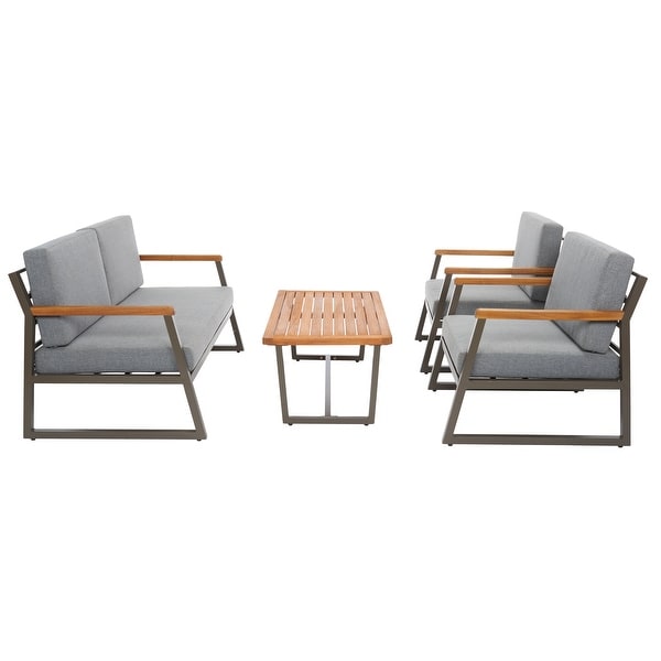 SAFAVIEH Randolph 4Piece Outdoor Patio Conversation Set