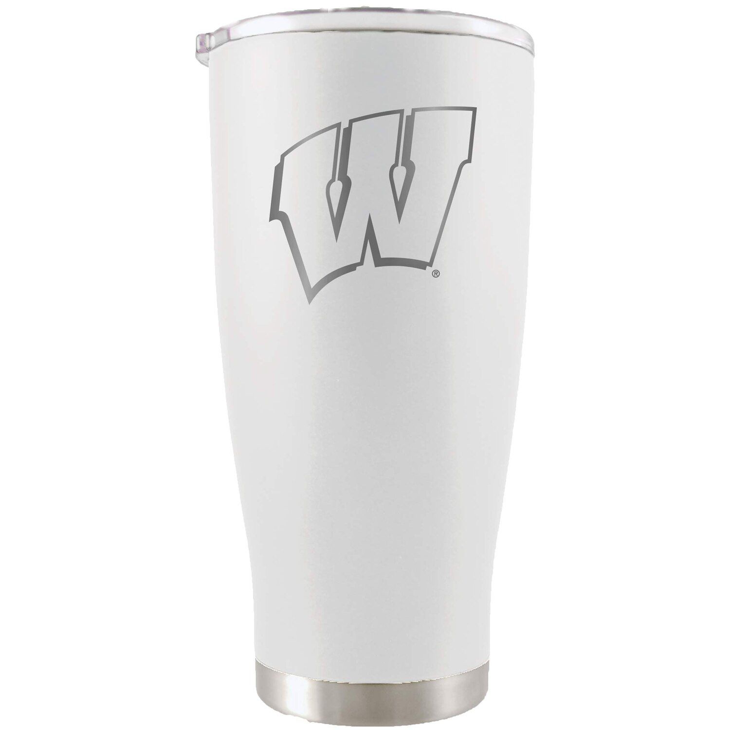 Wisconsin Badgers 20oz. Etched Team Logo Tumbler - White