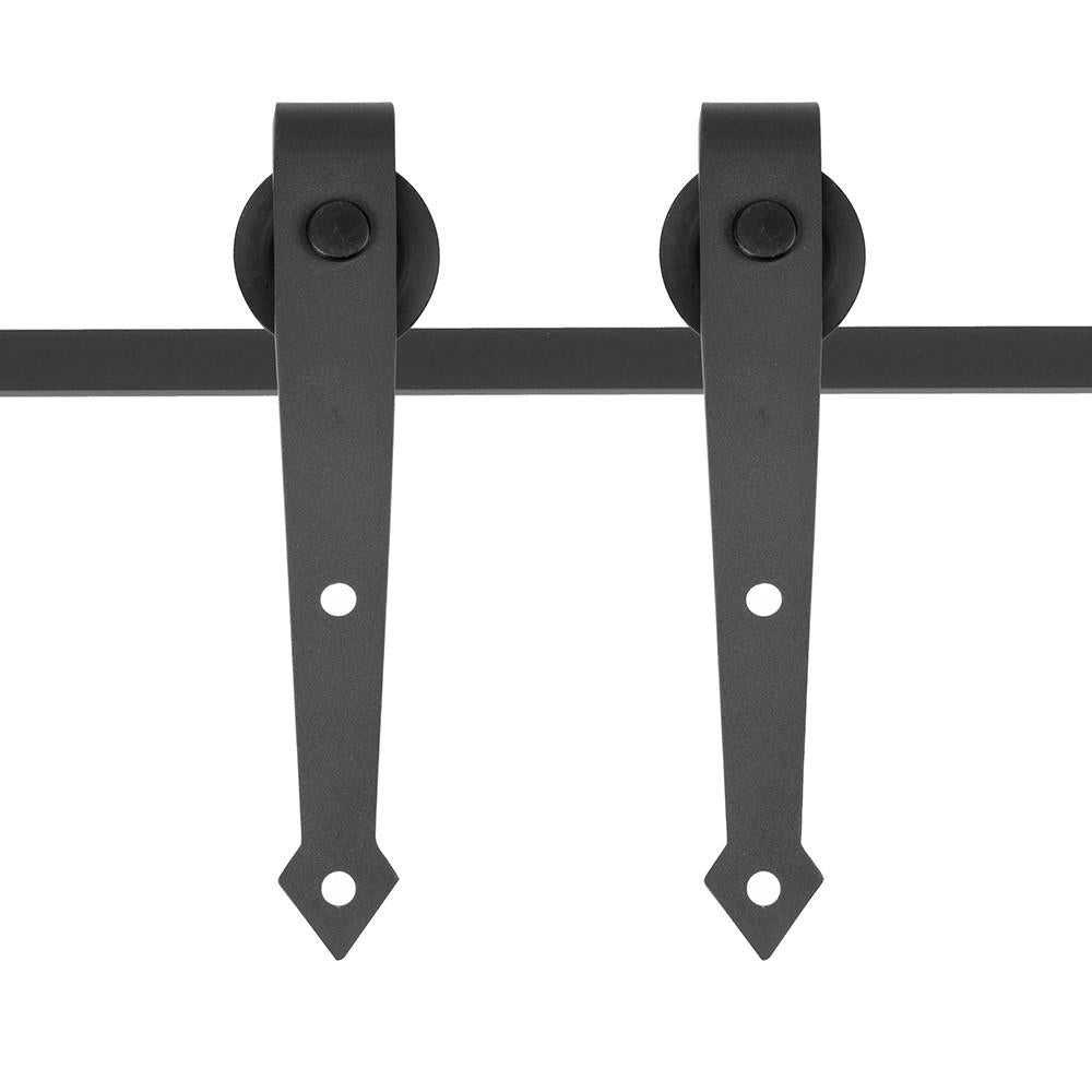 6' Interior Sliding Barn Wood Door Hardware Set Arrow Black