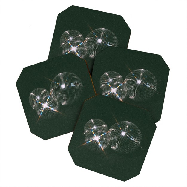 Samantha Hearn Triple Threat Disco Balls Coaster Set Deny Designs