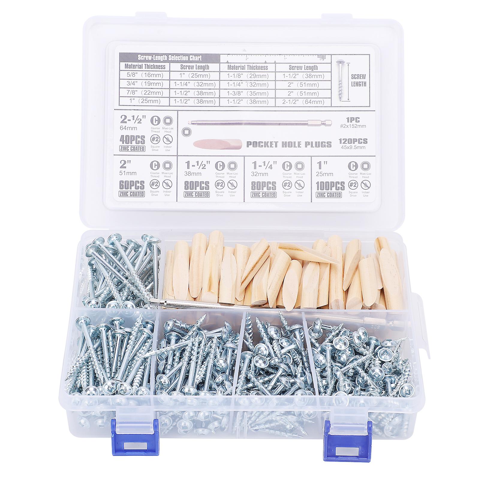 8mm Self Drilling Screws Kit Woodworking Sq2 Selftapping Oblique Angle Tools