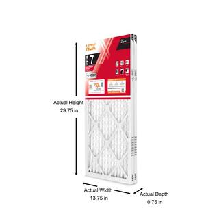 HDX 14 in. x 30 in. x 1 in. Allergen Plus Pleated Air Filter FPR 7 (2-Pack) HDX2P7-011430