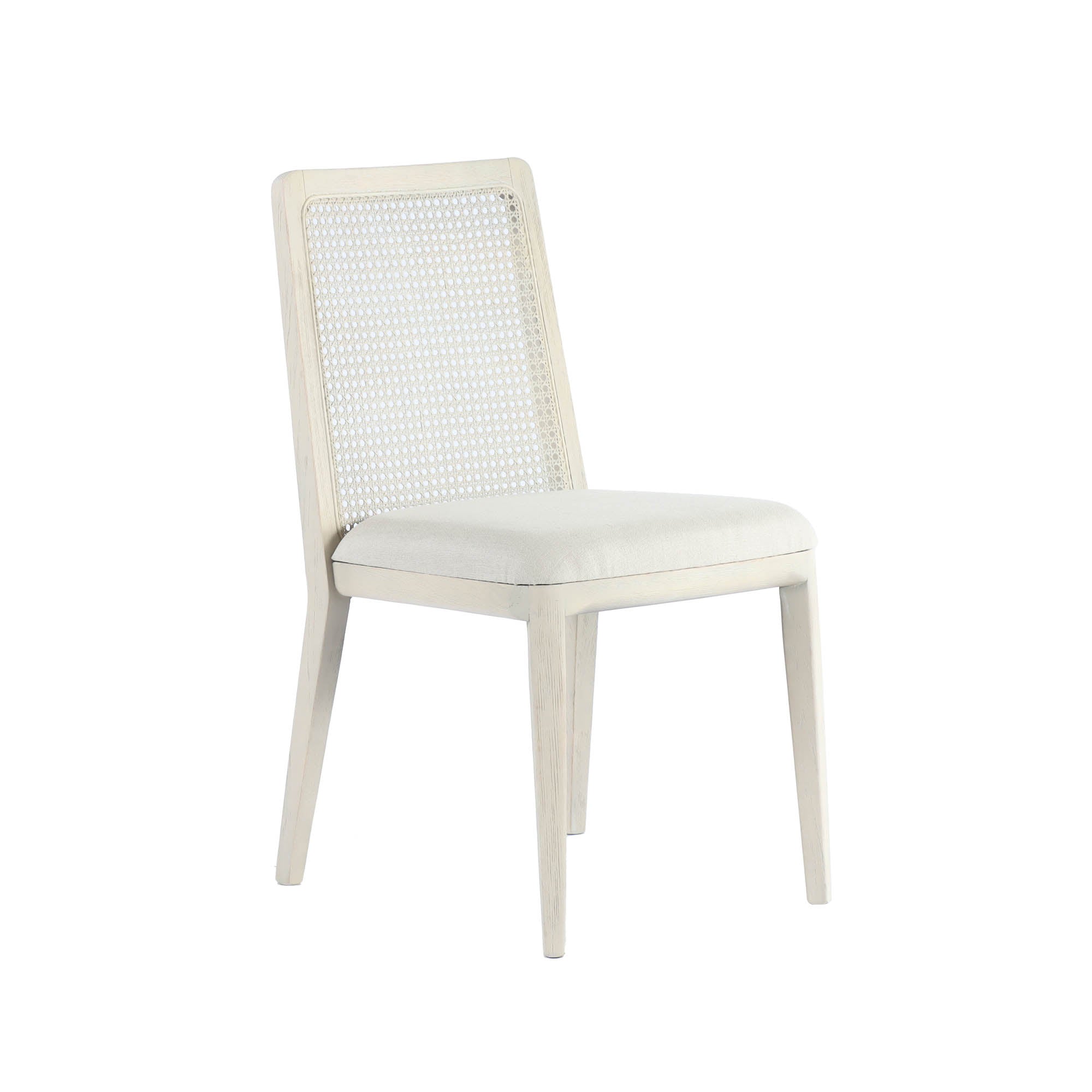 Cane Dining Chair - Beige/White Wash Frame