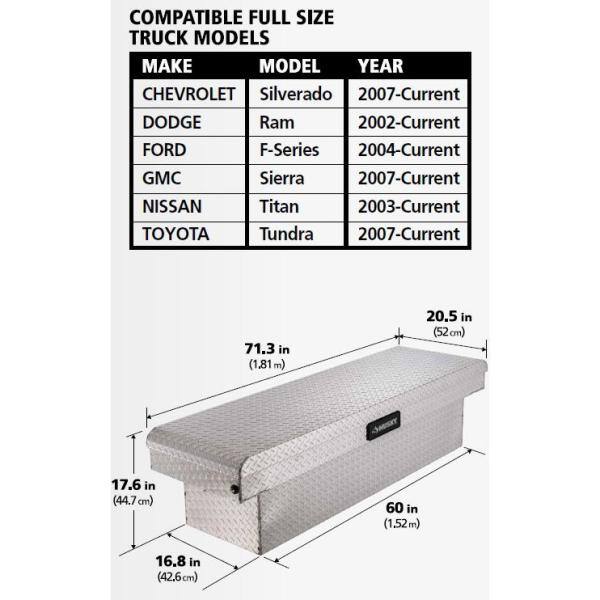 Husky 71.36 in. Diamond Plate Aluminum Full Size Crossbed Truck Tool Box 102100-9-01