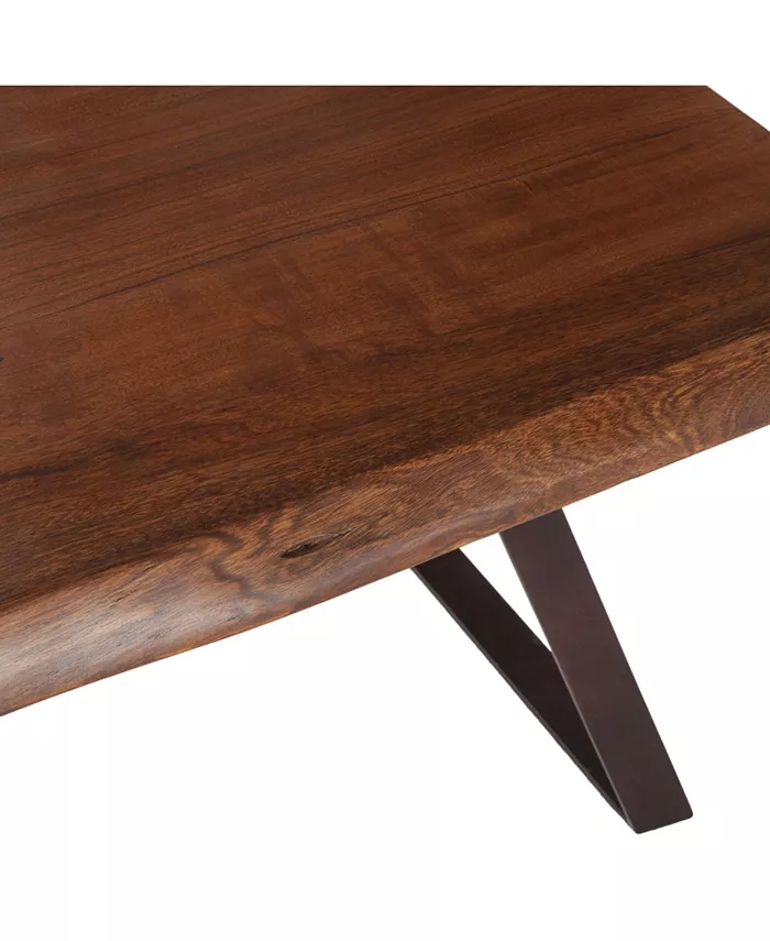 World Interiors Nottingham Acacia Wood Side Table in Walnut Finish - 30 x 25 x 23