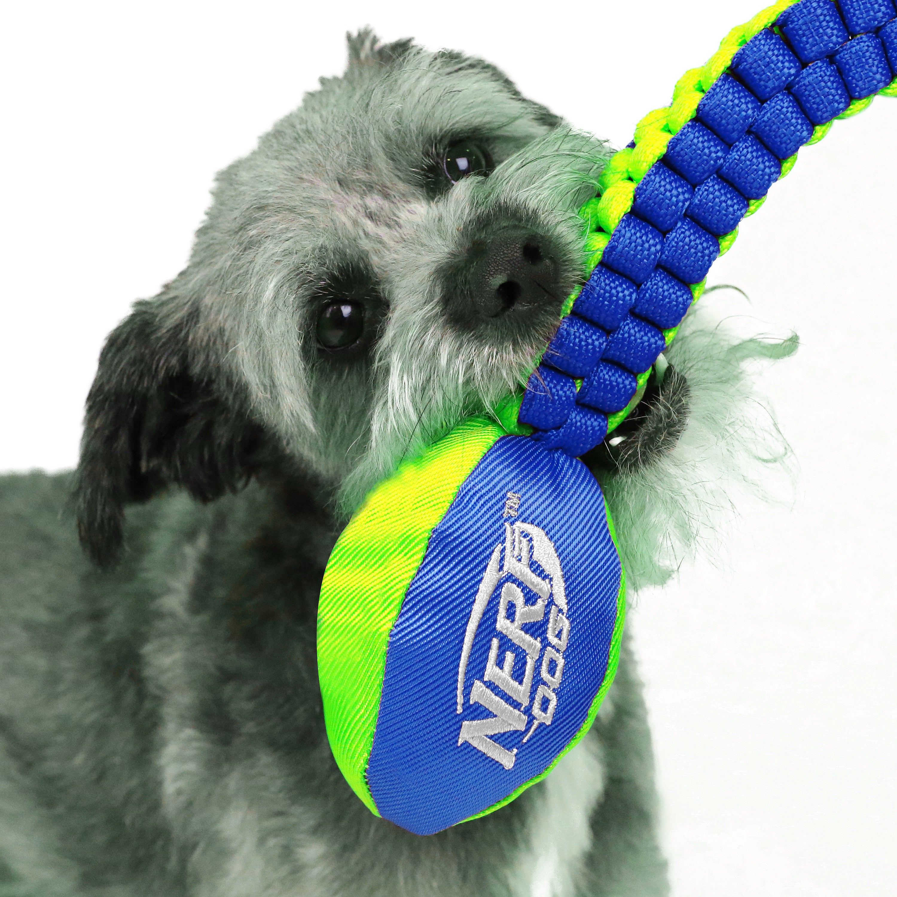 Nerf Dog Vortex Chain Tug Dog Toy with Durable Braided Nylon， 25