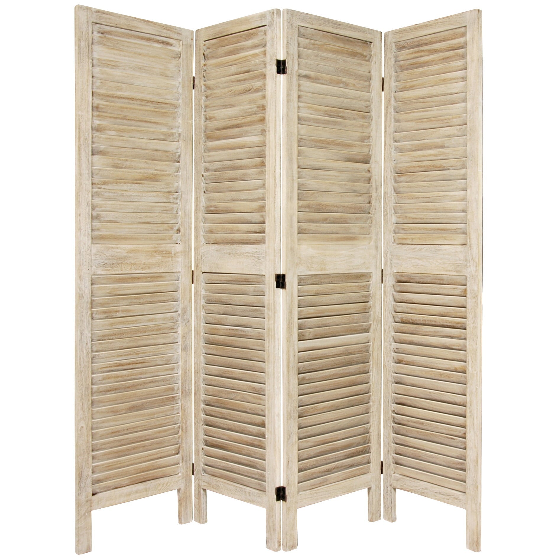 Oriental Furniture 5 1/2 ft. Tall Venetian Room Divider - White - 4 Panel