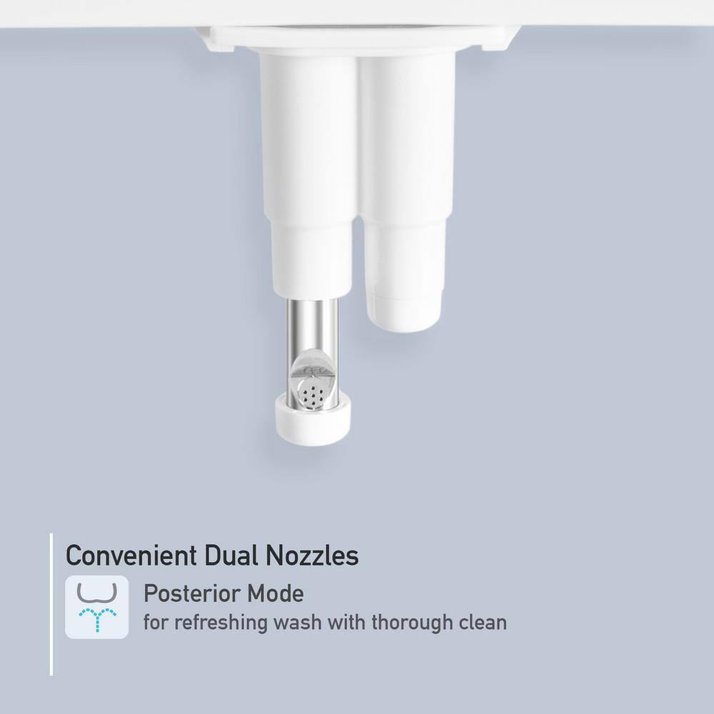 Hulife Non-Electric Bidet Attachment with Dual Nozzle Self Cleaning Cold Water in White HLB-200