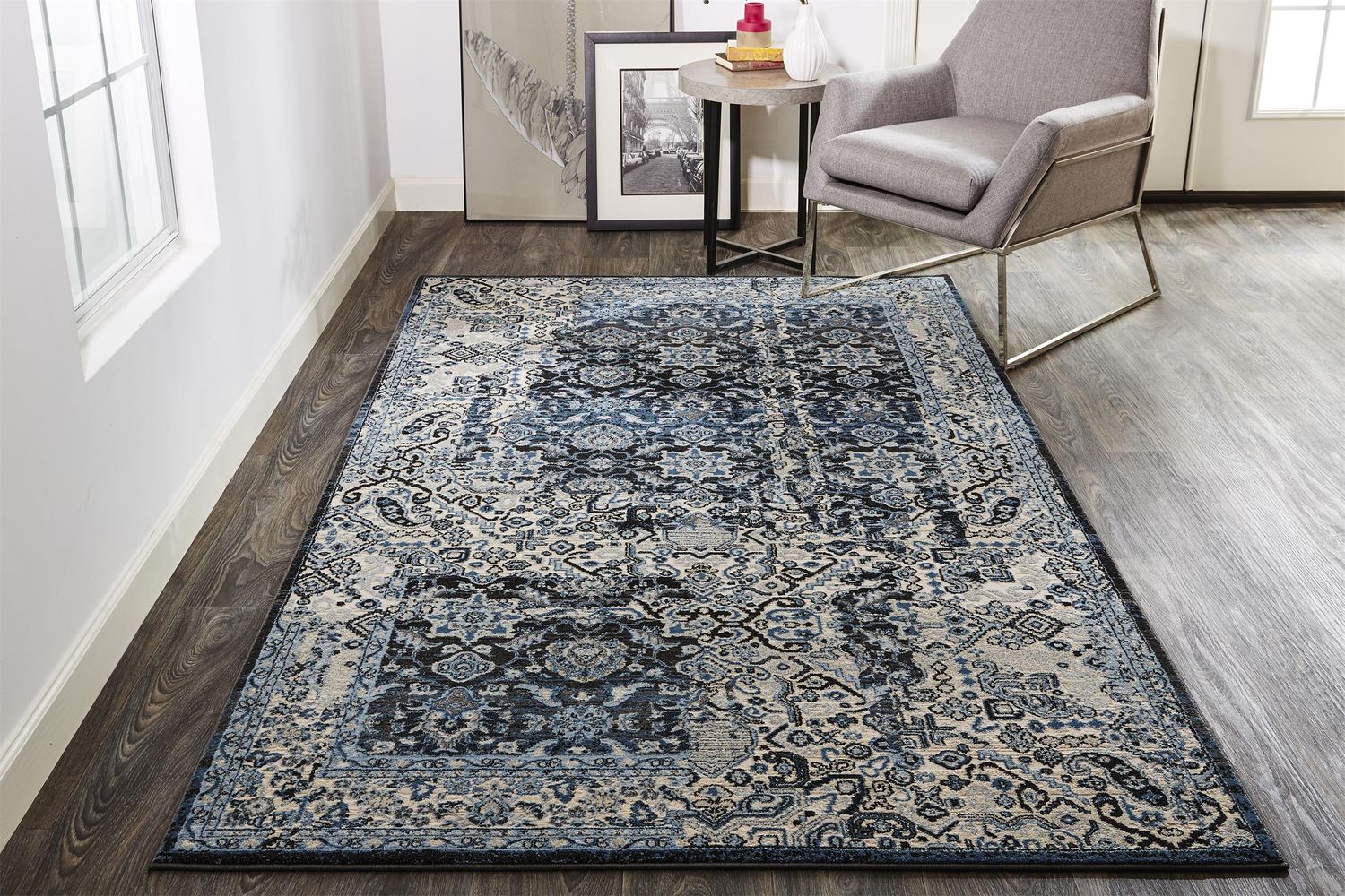 Tullamore Gray and Blue Rug by BD Fine