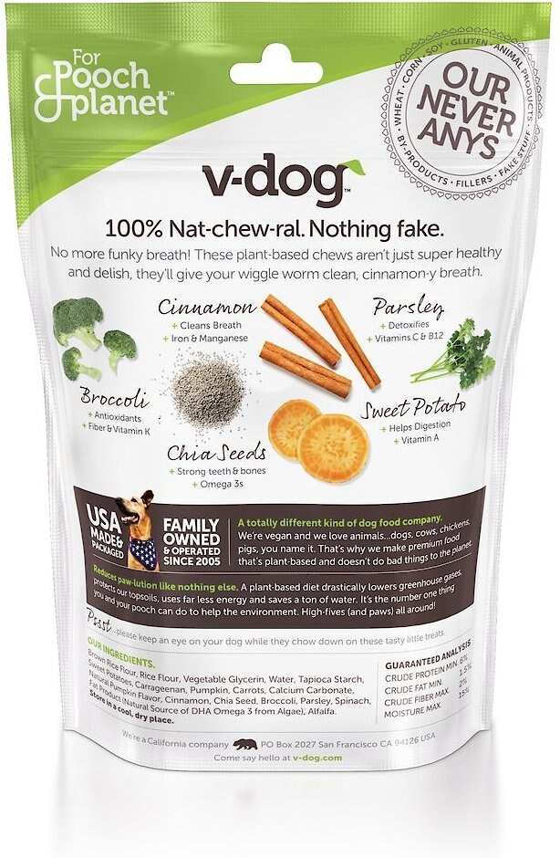 V-Dog Breathbones Rawhide-Free Regular Dental Dog Treats