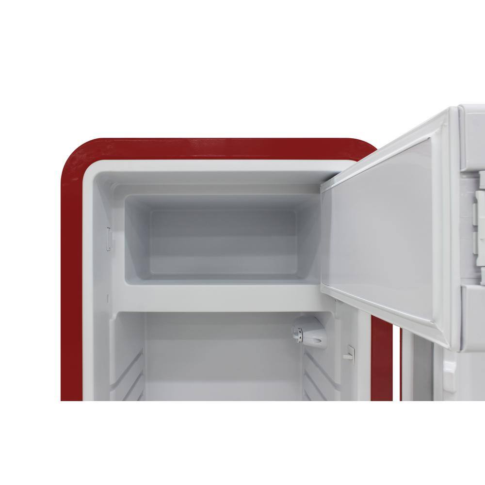 Brama 9.2 cu. ft. Freestanding Top Freezer Retro Refrigerator in Red BR-RETRO-01-R