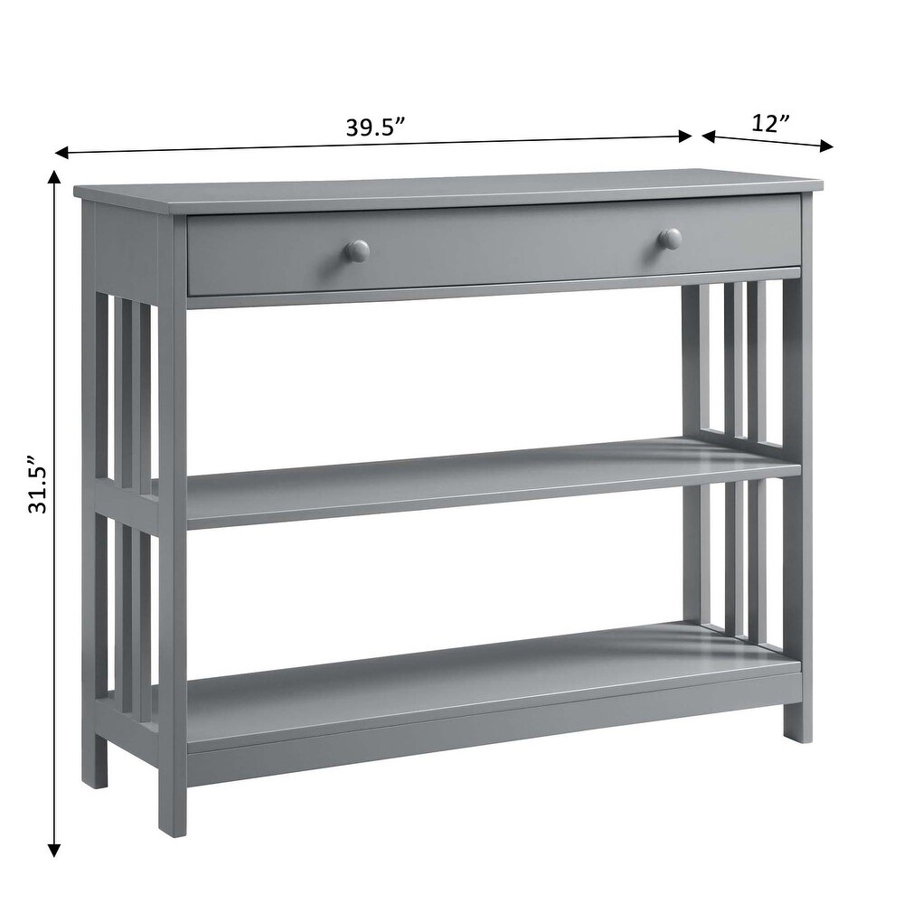 Convenience Concepts Mission 1 Drawer Console Table with Shelves