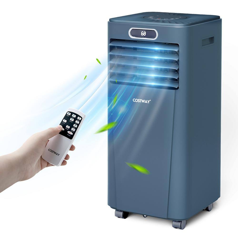 Costway 10000 BTU Portable Air Conditioner wRemote Control 3-in-1 Air Cooler wDrying in Dark Blue FP10120US-DB