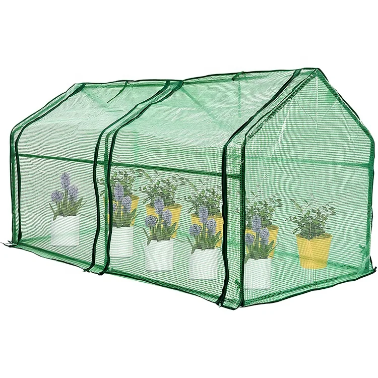 Portable House Shaped Mini Garde Greenhouse Zipper Openings Ground Stables Waterproof UV Protected Green House for Garden Set