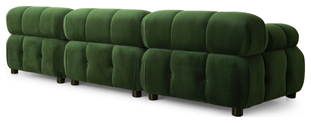 Kildare Velvet 3 Seater Modular Tufted Sectional   Contemporary   Sectional Sofas   by GDFStudio  Houzz