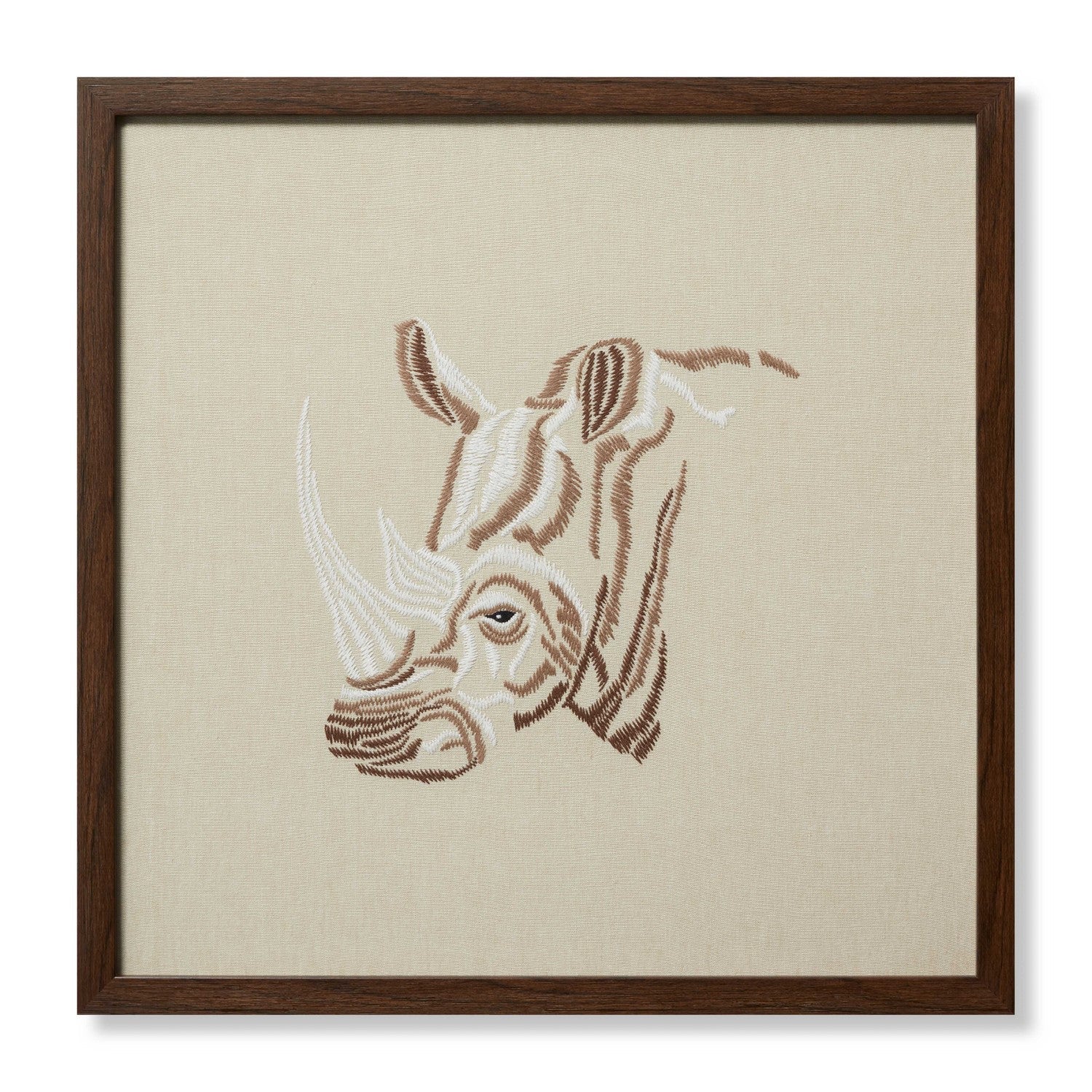 Black Rhino Beige / Ivory Wall Art