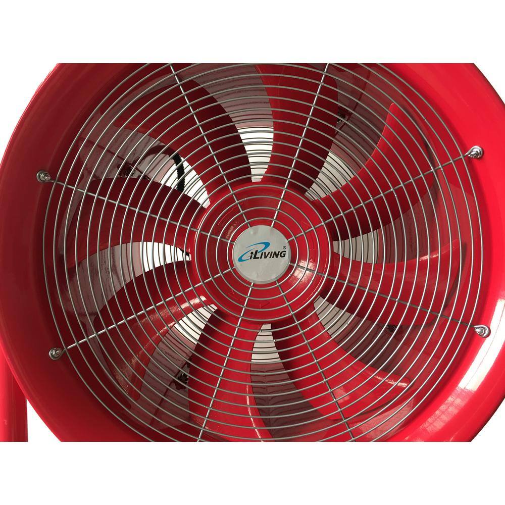 iLIVING Explosion Proof 20 in. Ventilation Floor Fan With 900-Watt 5830 CFM Red ILG8EF20EX