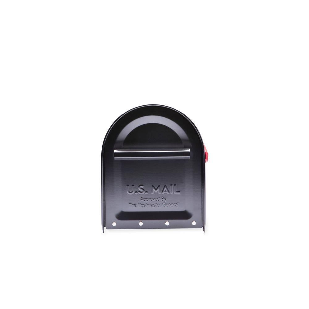 Architectural Mailboxes Sequoia Black Large Steel Heavy Duty Post Mount Mailbox 5560B-R-10